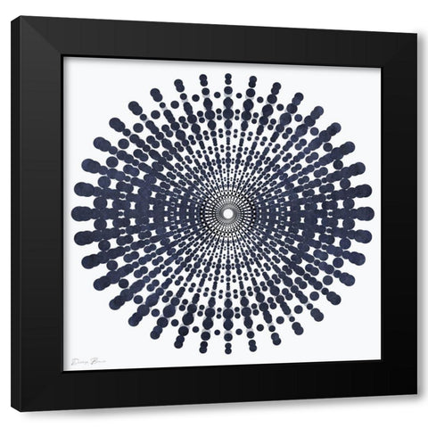 Dark Geometric Circles 4 Black Modern Wood Framed Art Print with Double Matting by Brown, Denise