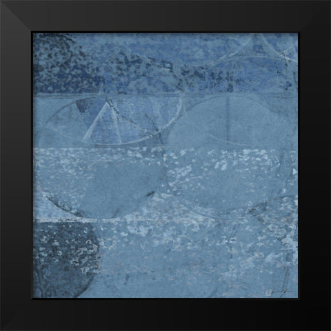 Geo Abstract Blue Hues Black Modern Wood Framed Art Print by Brown, Denise
