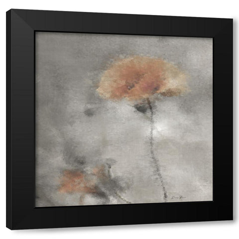 Two Poppies 2 Black Modern Wood Framed Art Print by Brown, Denise