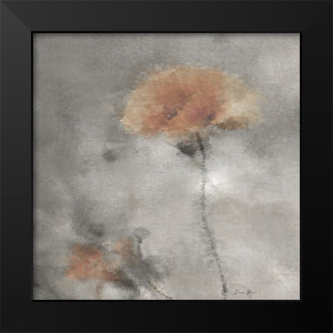 Two Poppies 2 Black Modern Wood Framed Art Print by Brown, Denise