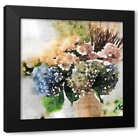 Watercolor Vase 2 Black Modern Wood Framed Art Print with Double Matting by Brown, Denise