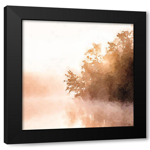 Lake By Sunset Black Modern Wood Framed Art Print by Brown, Denise