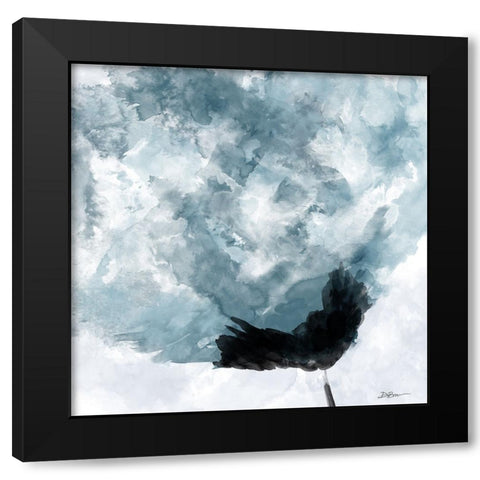 Watercolor Tulip Black Modern Wood Framed Art Print by Brown, Denise