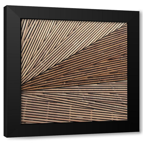 Geometric Wood 1 Black Modern Wood Framed Art Print with Double Matting by Brown, Denise