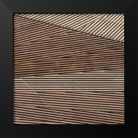 Geometric Wood 2 Black Modern Wood Framed Art Print by Brown, Denise