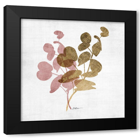 Blush Foliage 1 Black Modern Wood Framed Art Print by Brown, Denise