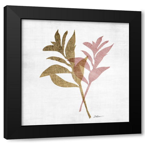 Blush Foliage 2 Black Modern Wood Framed Art Print by Brown, Denise