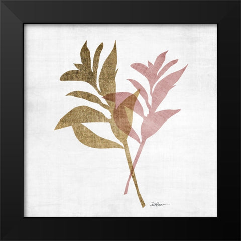 Blush Foliage 2 Black Modern Wood Framed Art Print by Brown, Denise