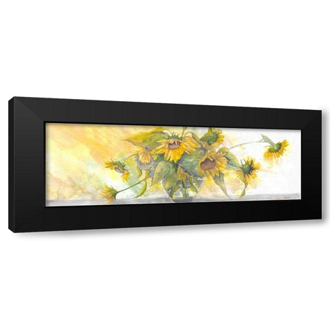 Sun Kissed Sunflowers Black Modern Wood Framed Art Print by Charest, Doris