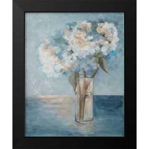 Serenity Flowers 1 Black Modern Wood Framed Art Print by Charest, Doris