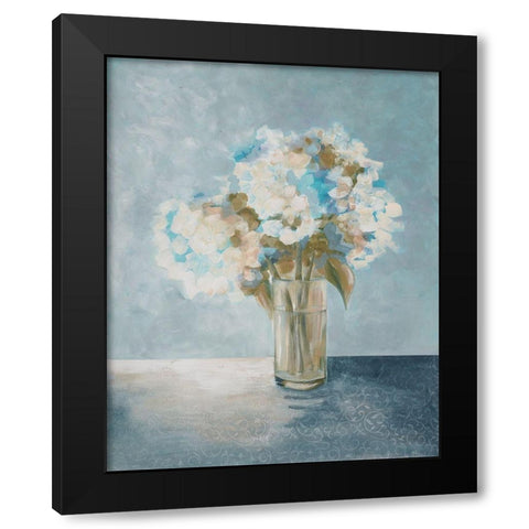Serenity Flowers 2 Black Modern Wood Framed Art Print with Double Matting by Charest, Doris