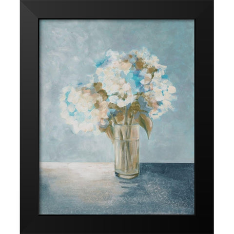 Serenity Flowers 2 Black Modern Wood Framed Art Print by Charest, Doris