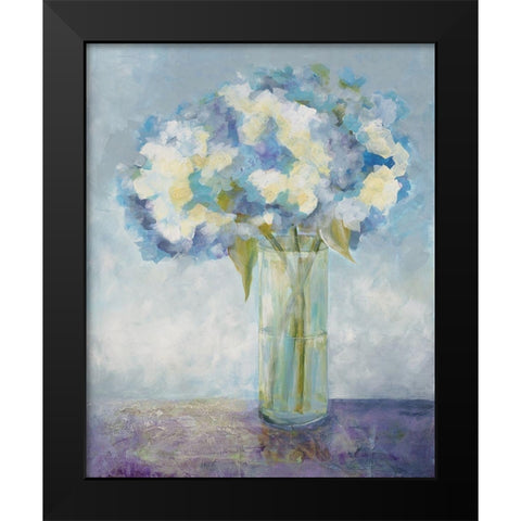 Blue On Blue Black Modern Wood Framed Art Print by Charest, Doris