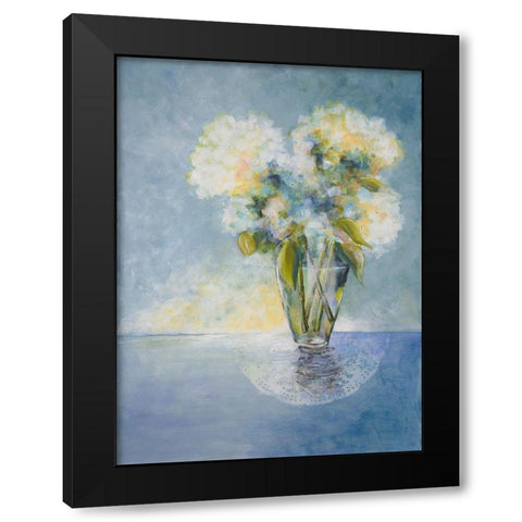 Cheerfull Flowers Black Modern Wood Framed Art Print with Double Matting by Charest, Doris