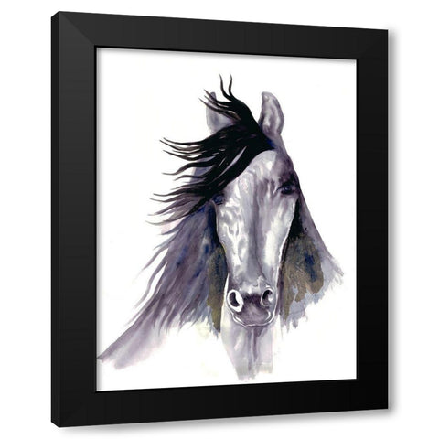 Black Star Black Modern Wood Framed Art Print with Double Matting by Charest, Doris