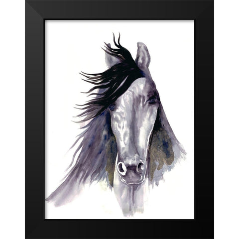 Black Star Black Modern Wood Framed Art Print by Charest, Doris