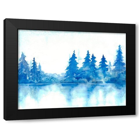 Blue Forest Black Modern Wood Framed Art Print by Charest, Doris