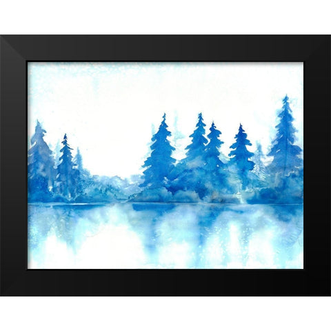 Blue Forest Black Modern Wood Framed Art Print by Charest, Doris