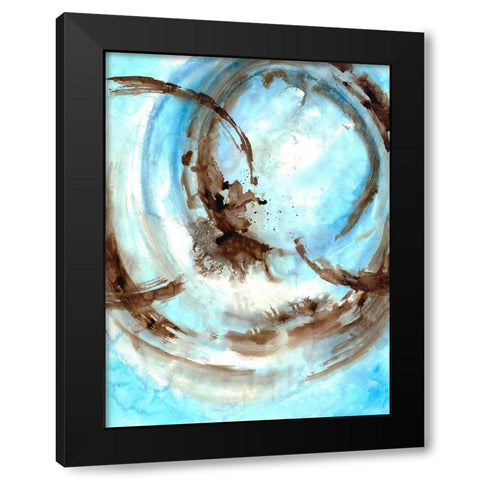 Blue Blowout Black Modern Wood Framed Art Print with Double Matting by Charest, Doris