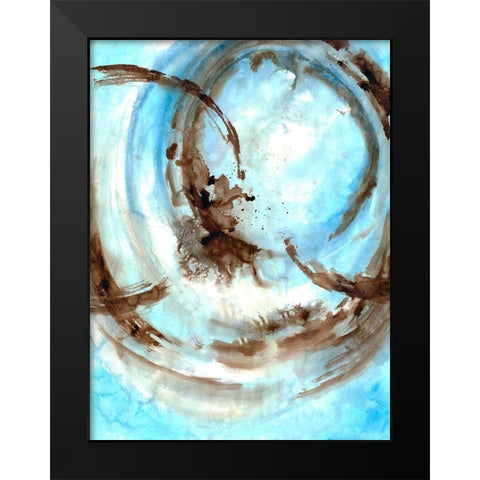 Blue Blowout Black Modern Wood Framed Art Print by Charest, Doris
