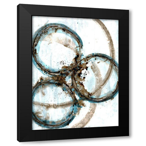Blue Blowout 3 Black Modern Wood Framed Art Print with Double Matting by Charest, Doris
