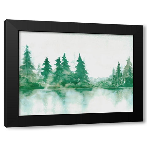 Green Day Black Modern Wood Framed Art Print with Double Matting by Charest, Doris