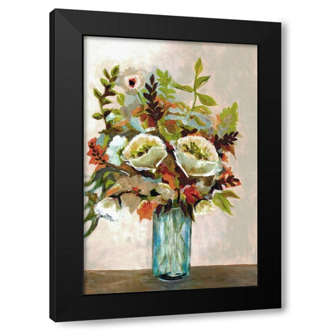 Bright Excited Florals Black Modern Wood Framed Art Print by Charest, Doris