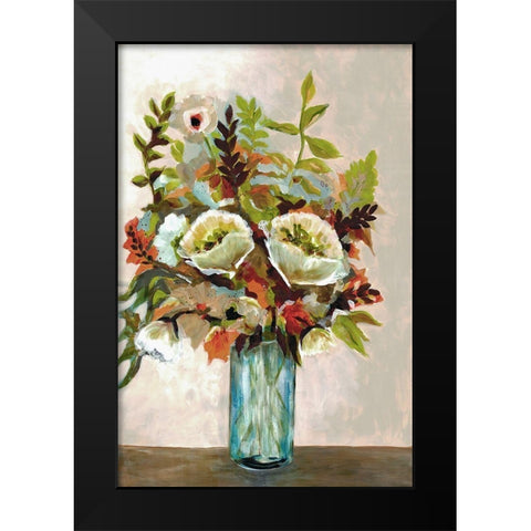 Bright Excited Florals Black Modern Wood Framed Art Print by Charest, Doris