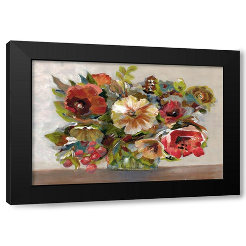 Bright Excited Florals 2 Black Modern Wood Framed Art Print with Double Matting by Charest, Doris