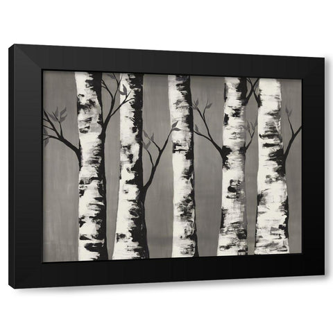 Birch Backwoods Black Modern Wood Framed Art Print with Double Matting by Charest, Doris