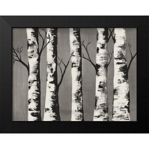 Birch Backwoods Black Modern Wood Framed Art Print by Charest, Doris