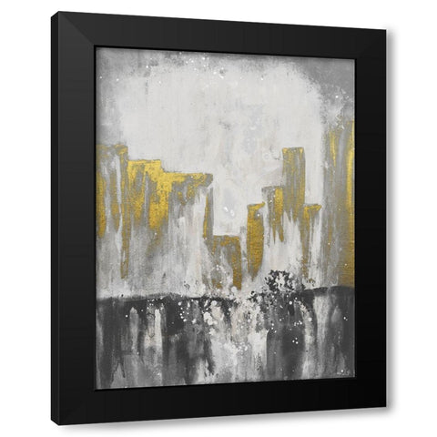 Golden City Glow 2 Black Modern Wood Framed Art Print with Double Matting by Charest, Doris