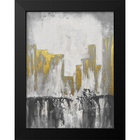 Golden City Glow 2 Black Modern Wood Framed Art Print by Charest, Doris