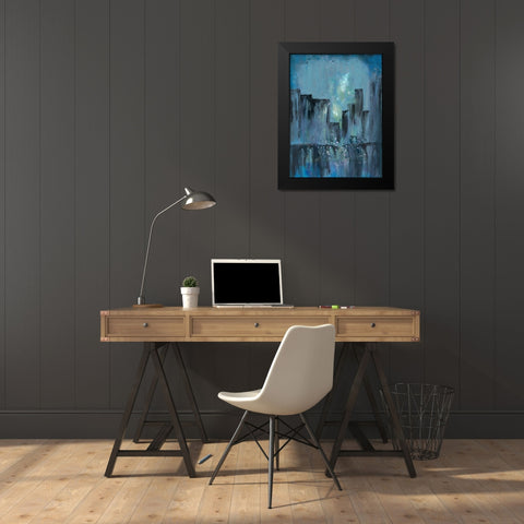 City Nights 1 Black Modern Wood Framed Art Print by Charest, Doris
