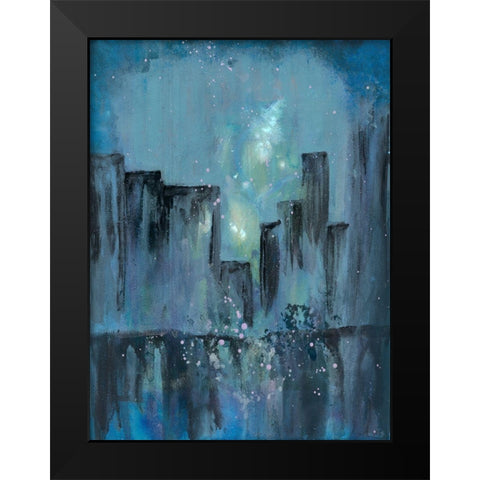 City Nights 1 Black Modern Wood Framed Art Print by Charest, Doris