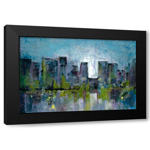 City Nights 2 Black Modern Wood Framed Art Print with Double Matting by Charest, Doris