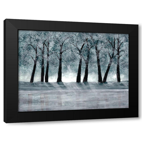 Blue Forest Black Modern Wood Framed Art Print by Charest, Doris