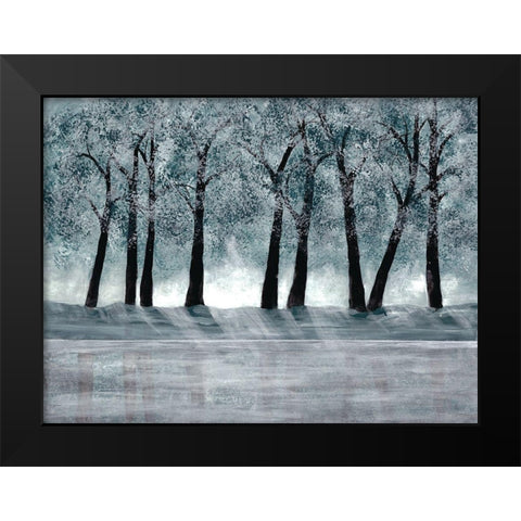 Blue Forest Black Modern Wood Framed Art Print by Charest, Doris