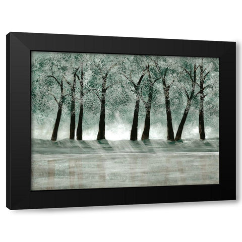 Green Forest 1 Black Modern Wood Framed Art Print with Double Matting by Charest, Doris