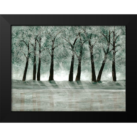 Green Forest 1 Black Modern Wood Framed Art Print by Charest, Doris