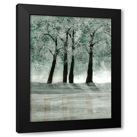 Green Forest 2 Black Modern Wood Framed Art Print by Charest, Doris
