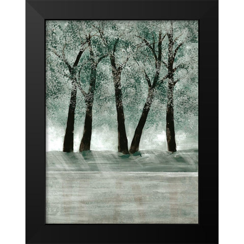 Green Forest 3 Black Modern Wood Framed Art Print by Charest, Doris