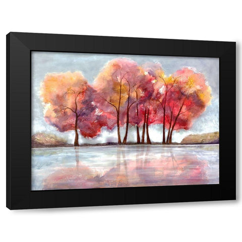 Lake Foliage Black Modern Wood Framed Art Print by Charest, Doris