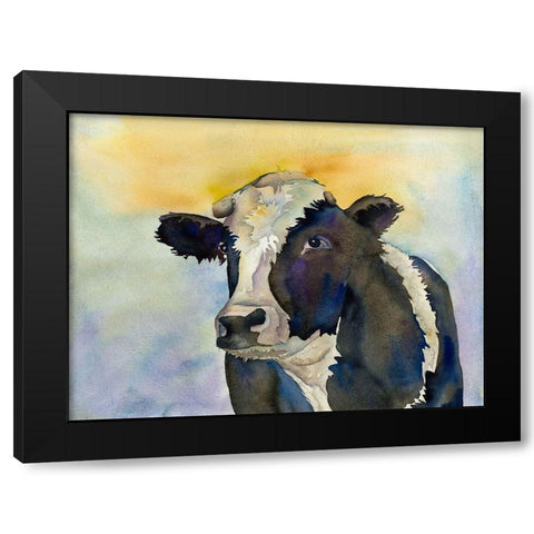 Watching Cattle 2 Black Modern Wood Framed Art Print by Charest, Doris