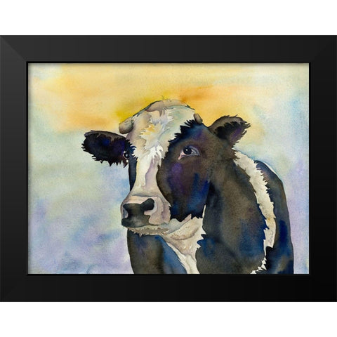 Watching Cattle 2 Black Modern Wood Framed Art Print by Charest, Doris