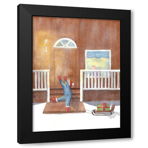 Winter Activities 1 Black Modern Wood Framed Art Print with Double Matting by Charest, Doris