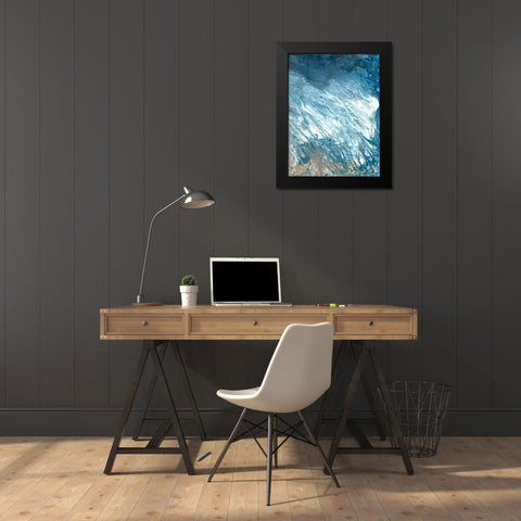 Misty Ocean Waves Black Modern Wood Framed Art Print by Charest, Doris