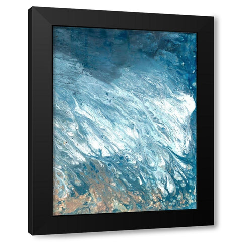 Misty Ocean Waves Black Modern Wood Framed Art Print by Charest, Doris