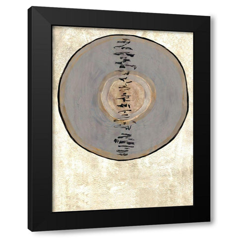 Oriental Disk 1 Black Modern Wood Framed Art Print with Double Matting by Charest, Doris