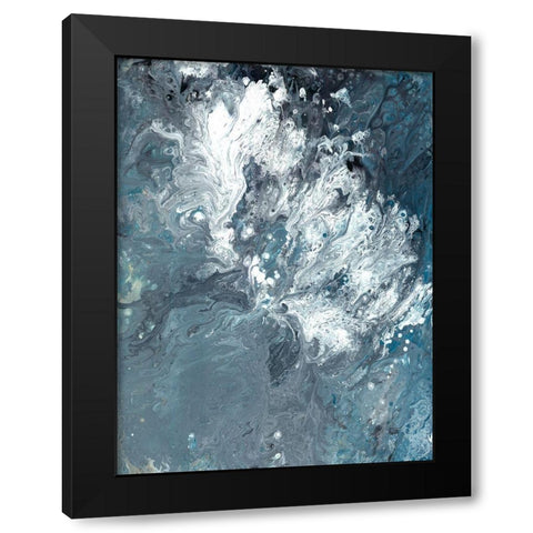 Restless Waves Black Modern Wood Framed Art Print with Double Matting by Charest, Doris